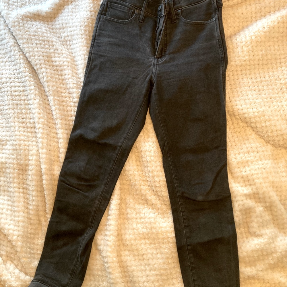 10” high rise madewell skinny jeans.